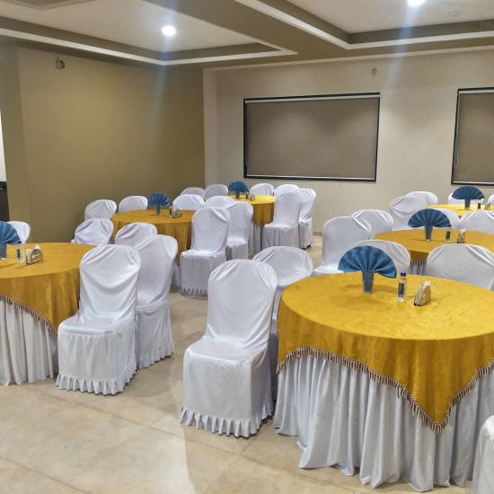 Cluster arrangement of seats in the Banquet Hall | Kyriad Hotel, Solapur