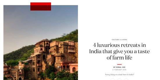 4 luxurious retreats in India that give you a taste of farm life