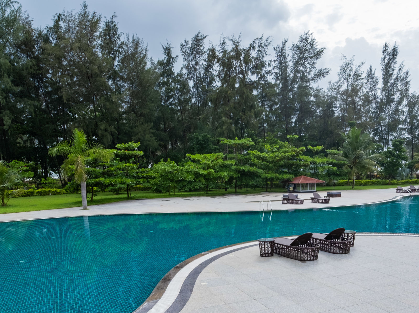 the swimming pool at Gamyam Beach Resort, Kumta