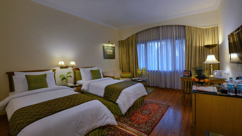 Clarks Varanasi - the twin beds of the Standard Room at our 5 Star Hotel, Varanasi