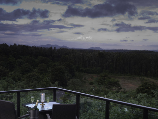 view from the balcony of one of our rooms in Chikmagalur