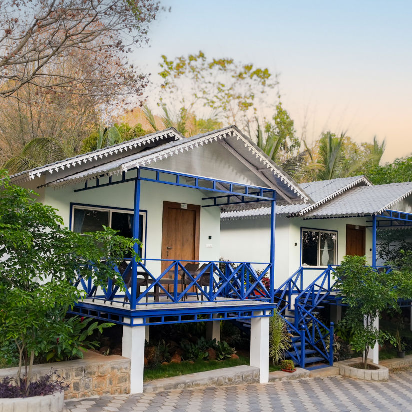 image of exterior of the property with two cottages side by side - MGM Whispering Wind's, Yelagiri