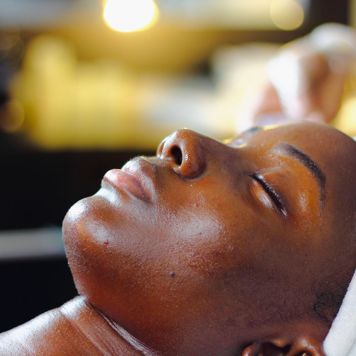 a woman lying down for a spa treatment