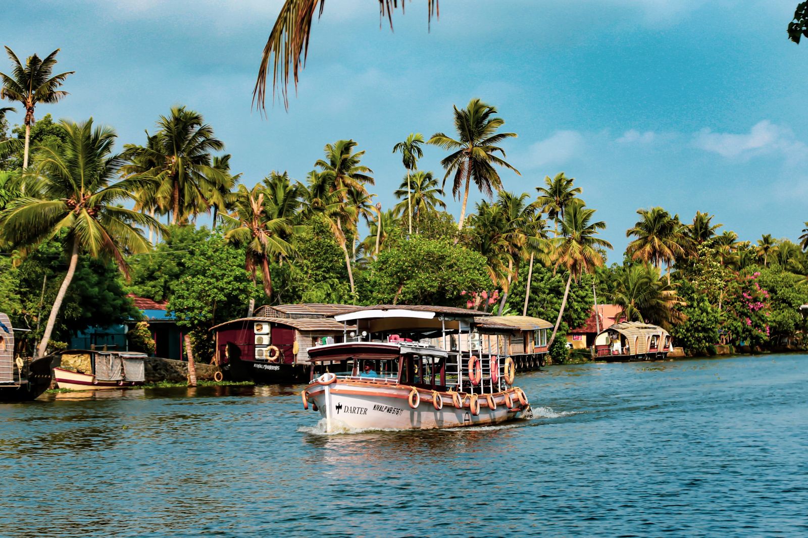 elegant boathouse in Kumarakom captured during the day