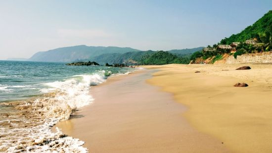 Sea waves touching the beach