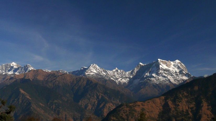 Ojaswi Himalayan Resort Nainital Himalayan peak Kedarnath  Chaukhamaba and others from Deoria Tal