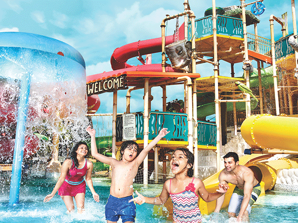 Water Kingdom - view of the ladoon at our water park