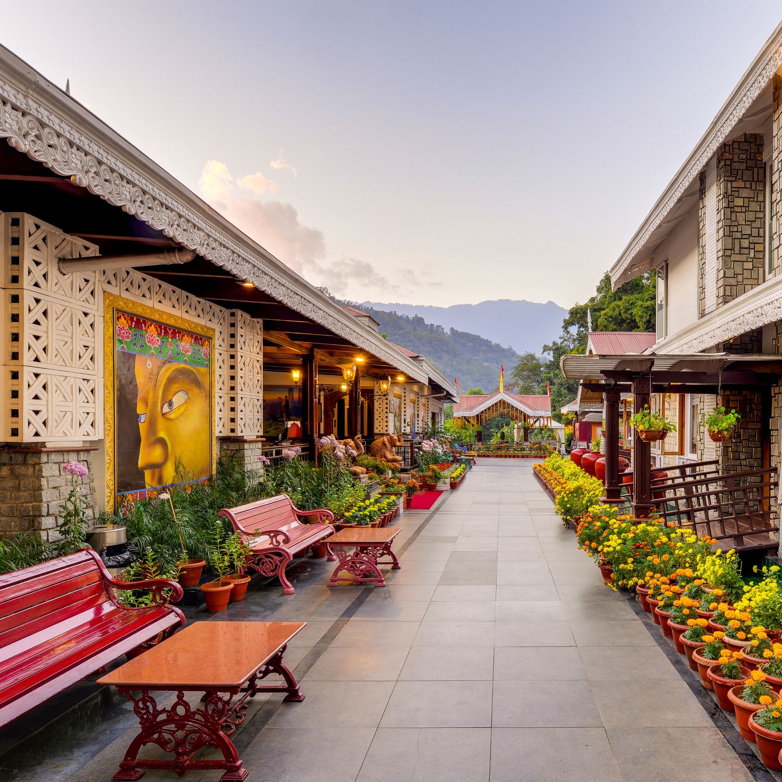 the walking spaces inside the resort - Destination Wedding Venue largest in Gangtok - Mayfair Spa Resort & Casino Gangtok