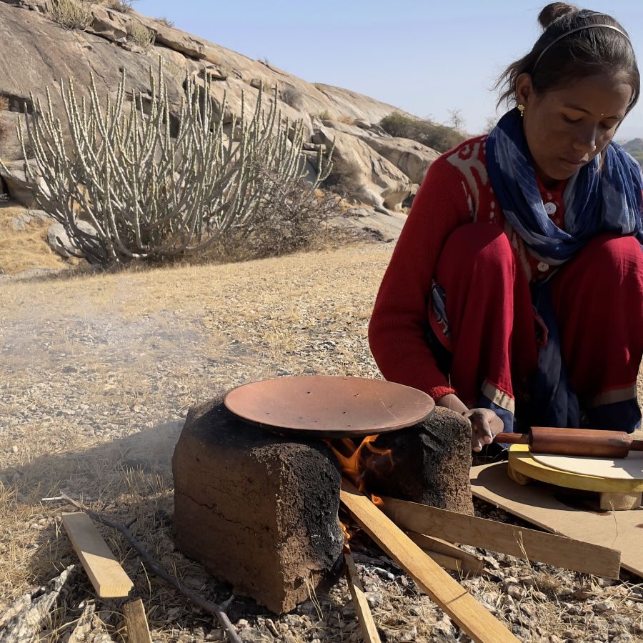 alt-text A Woman from the Rabari Tribe who lend their services to Brij Pola, Jawai 