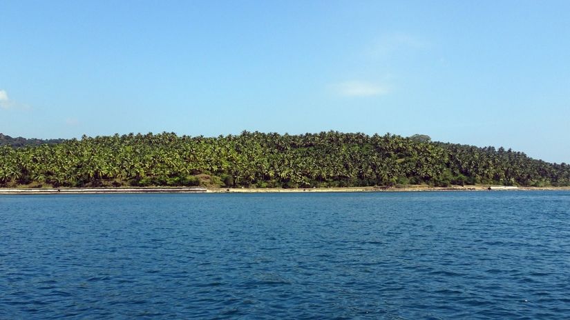 view of an island from sea