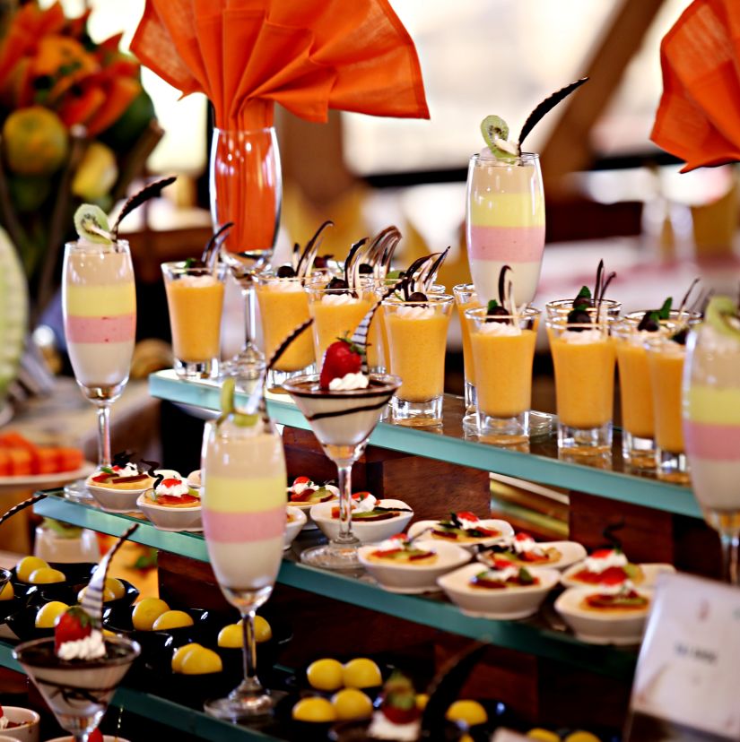 a close up of the buffet spread offered at Horizon restaurant in Visakhapatnam