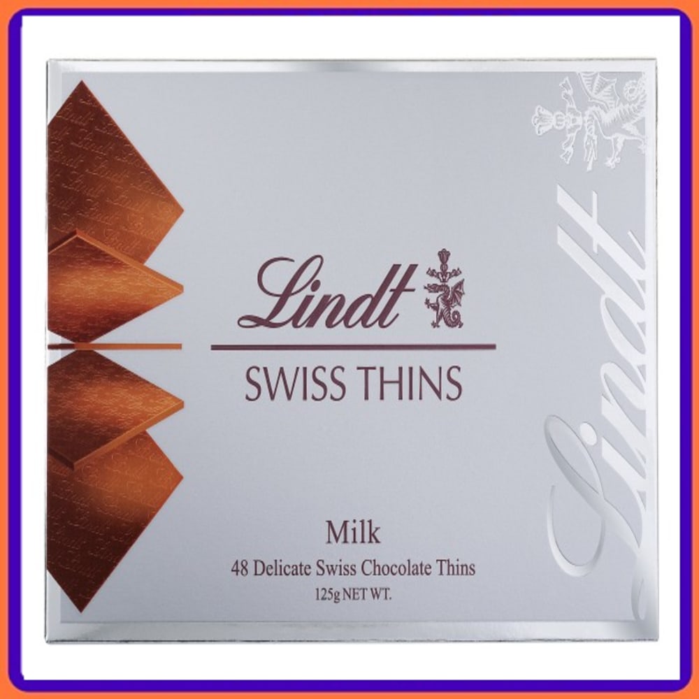 Promo Lindt Swiss Thins Milk Chocolate 125G Diskon 10 di Seller