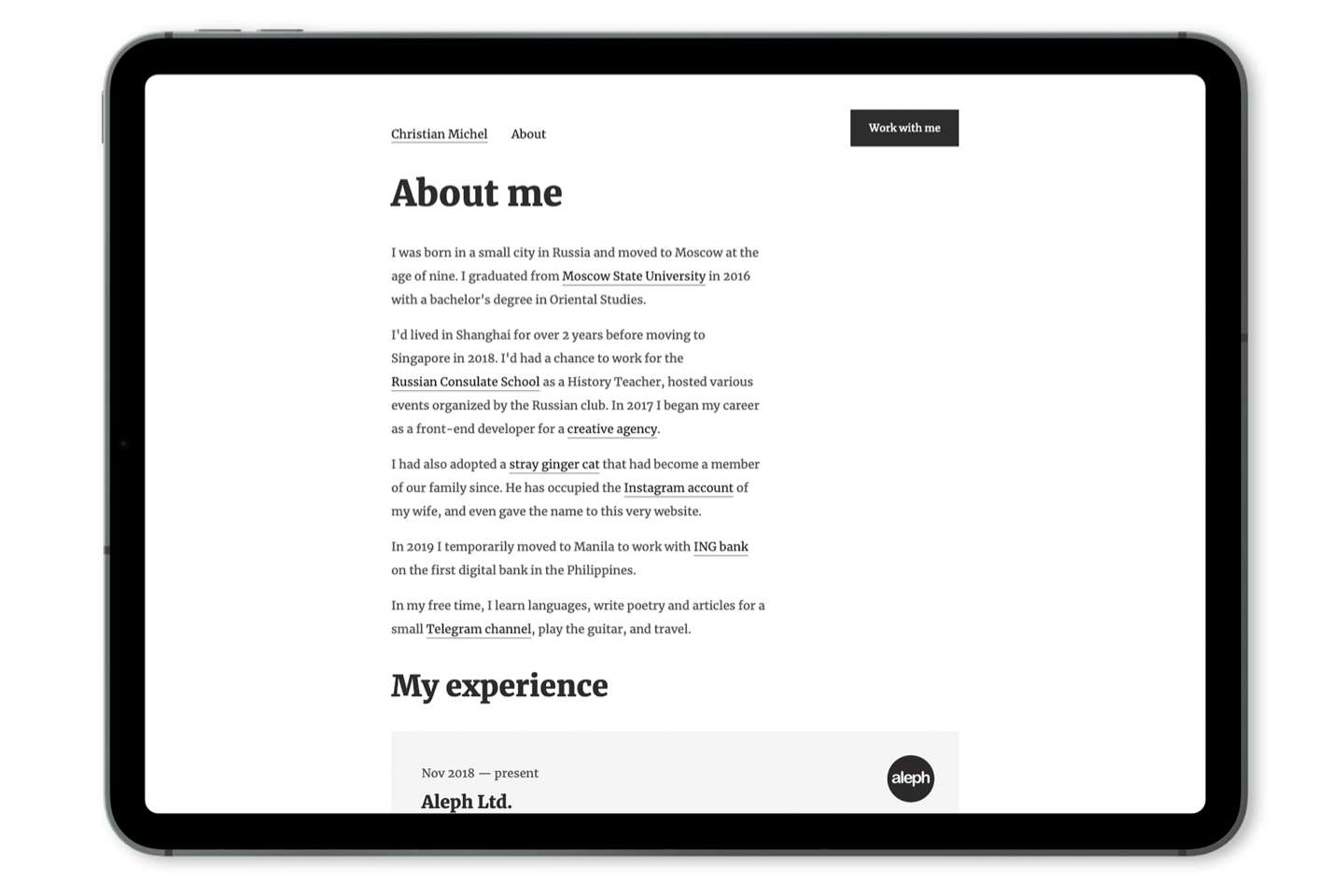 Christian Michel Portfolio — About