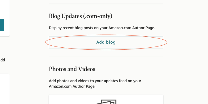 To start, locate the "Add blog" button in your "Profile" section