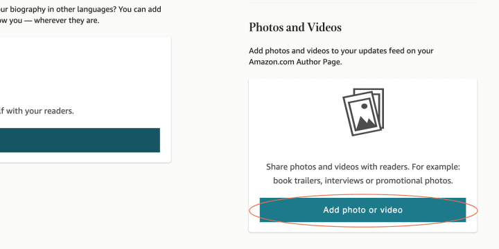 The "Add Photos or Videos" buttons will take you to the "Upload Media" screen