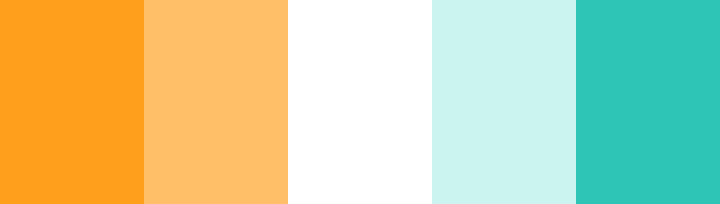 complementary color palette using oranges and greens