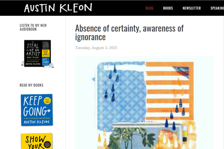 Screenshot: Austin Kleon Logo on his Website