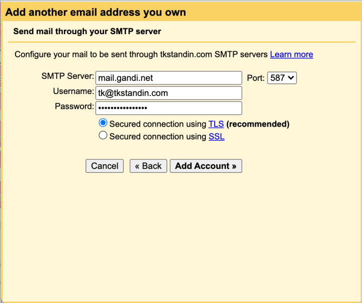 You will have to fill in three boxes and mark the first checkbox after the password field.