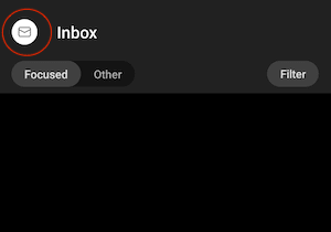 The envelope icon is in the top-left corner of your screen.