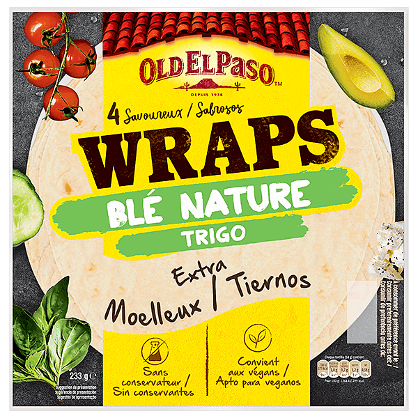 paquet de wraps de blé nature Old El Paso 233g