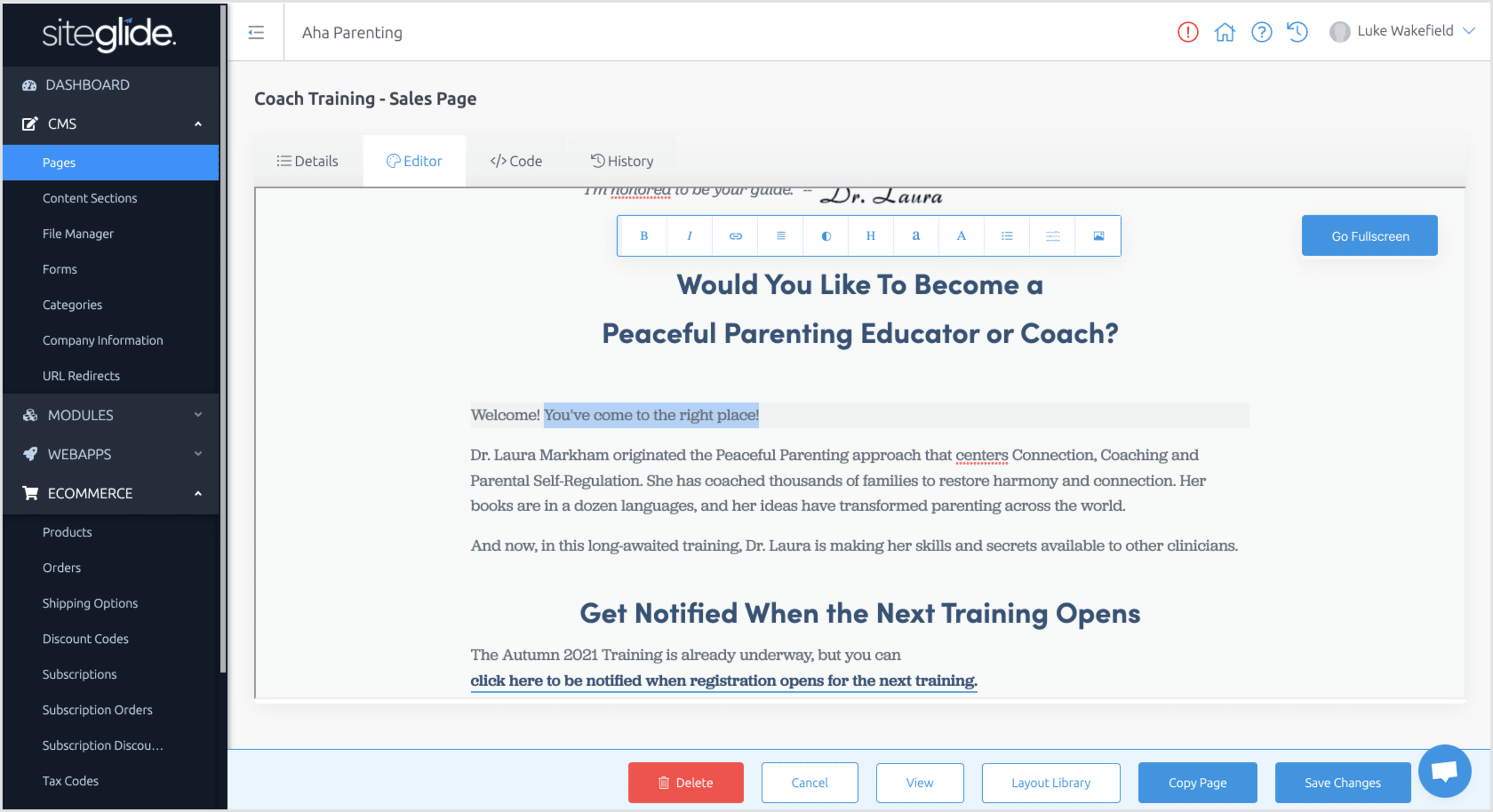 A simple yet powerful User Interface