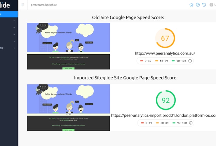 Siteglide's Site Import Tool