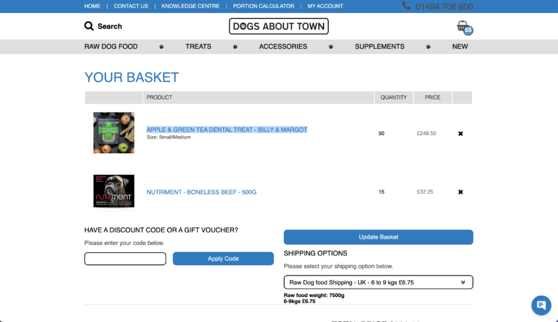 Dogs About Town Showcase Shipping Calculations