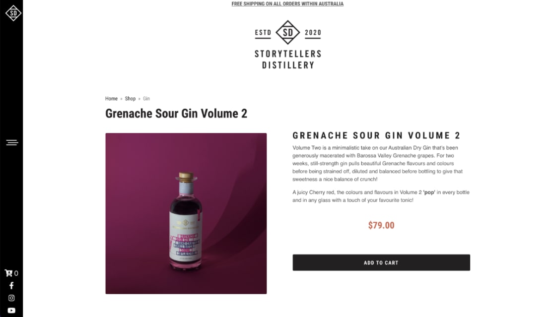 Storytellers Distillery showcase products
