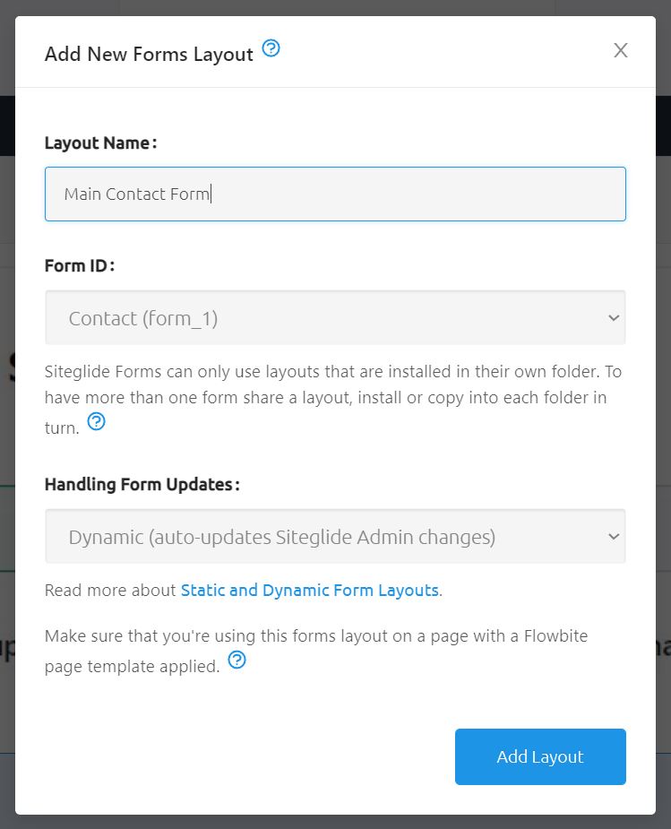 Installing a Form Layout