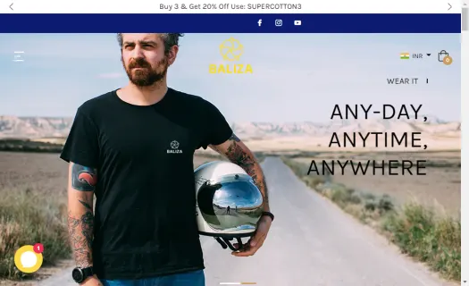 Baliza India - Simple and Sober 100% Cotton T-shirts