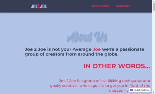 JOE 2 JOE. Be BOLD. Spark Passion.
