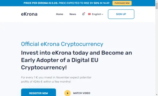 Official eKrona Cryptocurrency