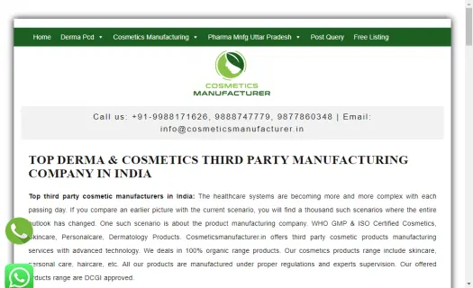 Third Party Cosmetic Manufacturers in India