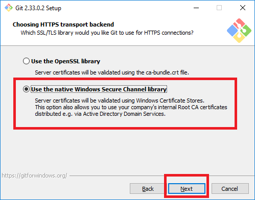 Choosing HTTPS transport backend