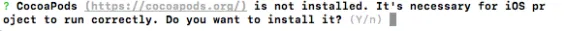 Cocoa Pods installation Prompt