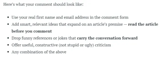 CopyBlogger's Comment Policy