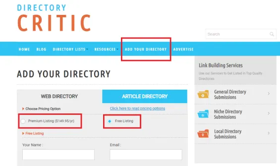 Free Link Directory