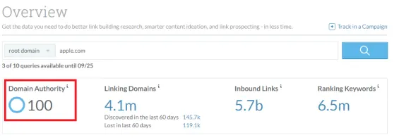 Domain Authority Moz Checker Tool
