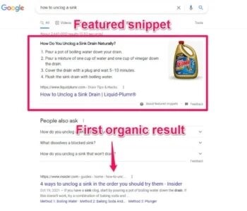 An increase in featured snippets