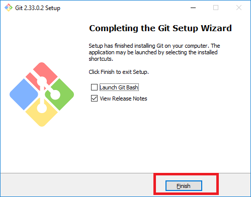 Completing the Git setup wizard