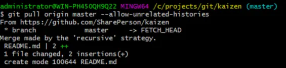 Git pull and merge unrelated histories