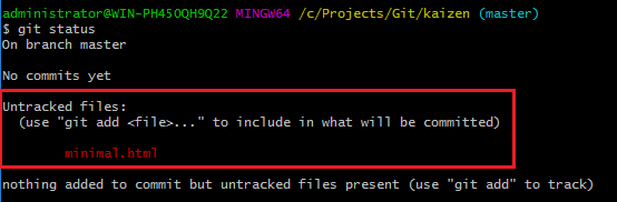 Git new untracked file