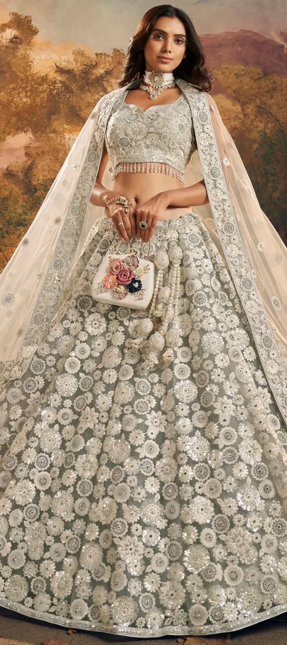 white floral lehenga