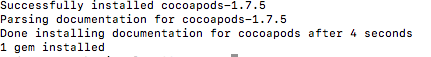 Cocoa Pods installation success