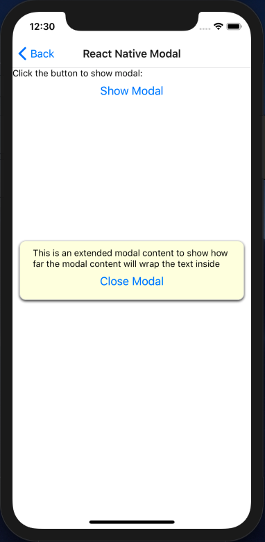 React Native Modal not full screen