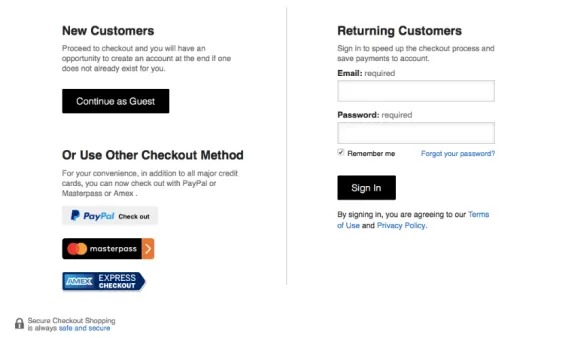 Simpler Login/Checkout
