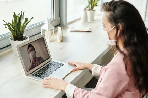 Woman on a video call