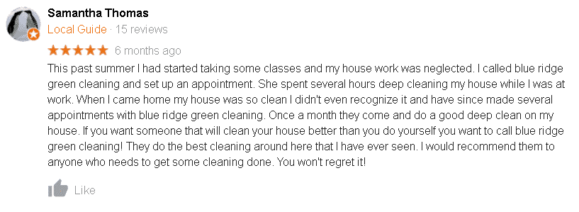 Blacksburg Va House cleaning review