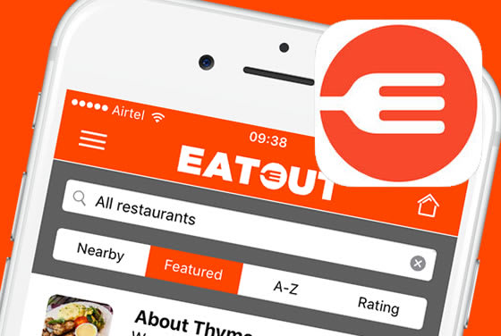 Screenshot of the EatOut iPhone app