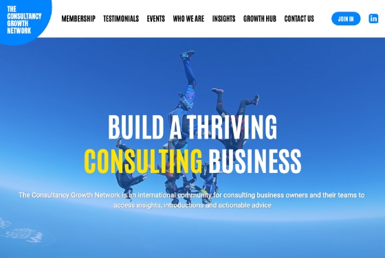 Screenshot of the Consultancy Growth Company website